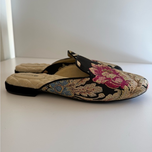 Birdies Black and Gold Floral Mules - Picture 3 of 5